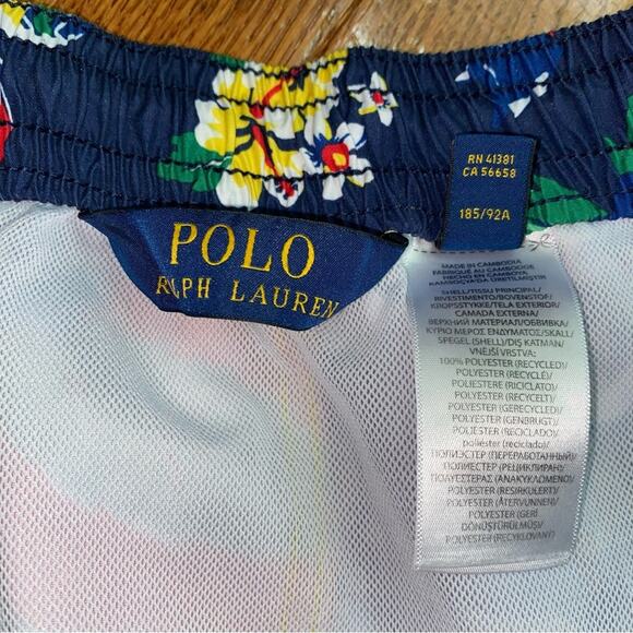 Polo Ralph Lauren Big Boys 5.75” Hawaiian Bear Color Block Swim Trunk XL (18) - Picture 3 of 14